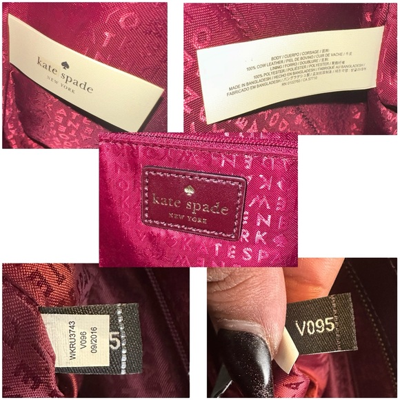 Authentic Kate Spade XL Janie Smooth Leather Cherrywood Tote ECU - Picture 15 of 15